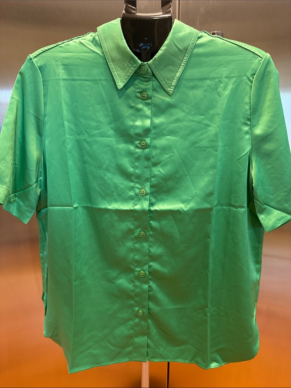 ACG Women's Satin Blouse in Green